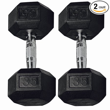 Ziyud Set of 2 Hex Rubber Dumbbell with Metal Handles, Pair of 2 Heavy Dumbbells Choose Weight (5lb, 10lb, 15lb, 20 Lb, 25lb, 30lb, 35lb, 40lb, 50lb, 75lb, 100lb)