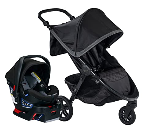 Britax B-Free Travel System with B-Safe Ultra Infant Car Seat - Birth to 65 Pounds, Pewter