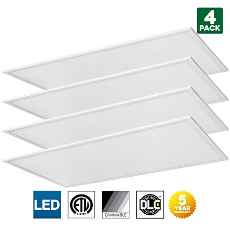 Sunlite LED Light Panel, 2x4 Feet, 60 Watt, 3500K Warm White, Dimmable, DLC Listed, 50,000 Hour Average Life Span, 4 Pack