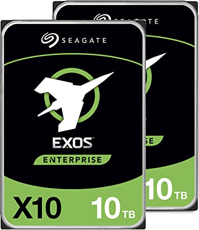 Seagate Exos X10 Enterprise 20TB (10TB x 2 Packs) 3.5" Internal Hard Drive – SATA III 6 Gb/s Interface, 512e/4Kn, 7200 RPM, 256MB Cache, 2.5M-hr MTBF Rating HDD, Crypto Chia Mining