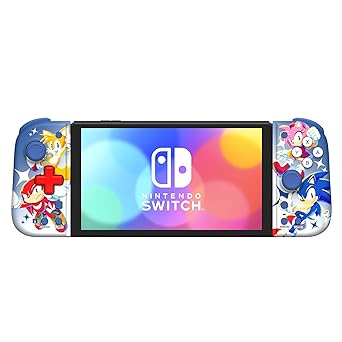 HORI Nintendo Switch Split Pad Compact (Sonic the Hedgehog Edition) Ergonomic Controller for Handheld Mode - Officially Licensed by Nintendo and SEGA