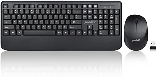 Perixx PERIDUO-714, Wireless Standard Keyboard and Mouse Combo Set, Black
