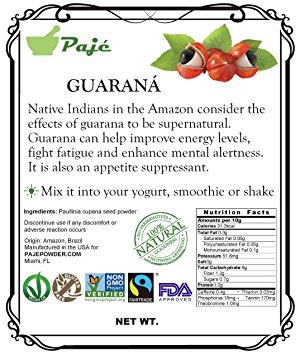 Guarana Powder Seed 8oz 16oz 1lb 24oz 32oz 2lb - Energy Boost Weight Loss (16oz)