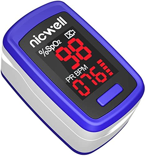 Pulse Oximeter Fingertip, Blood Saturation Oxygen Monitor for Heart Rate PR and SpO2 Levels, Portable Finger Pulse Oximeter with Lanyard, Large LED Display, Fast Accurate Reading