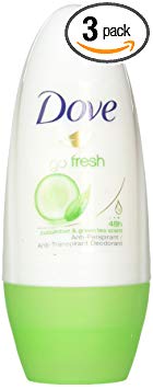 Dove Go Fresh Cucumber & Green Tea Scent Anti-perspirant Deodorant Roll-on 50ml (1.7 Fluid Ounce). (Pack of 3)