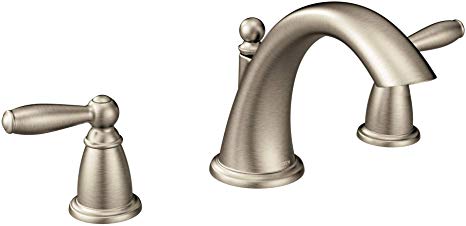 Moen T4943BN Brantford 2-Handle Deck Mount Roman Tub Faucet Trim Kit, Valve Required, Brushed Nickel