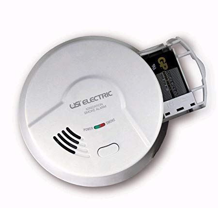 Universal Security Instruments Hardwired Ionization Smoke and Fire Alarm with Battery Backup, Model MI106
