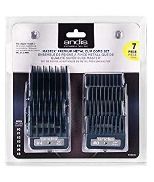 Andis 7 Piece Master Premium Metal Comb Set Hair Clipper Attachments Guides 33645