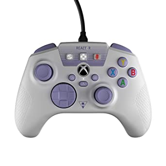 Turtle Beach REACT-R Controller Wired Game Controller – Licensed for Xbox Series X & Xbox Series S, Xbox One & Windows – Audio Controls, Mappable Buttons, Textured Grips - White/Purple