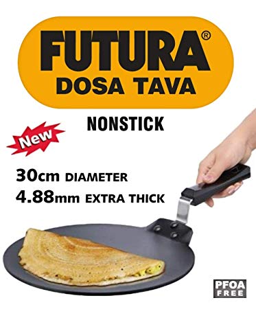 Hawkins Futura Nonstick Aluminium Dosa Tawa, 30cm, Black