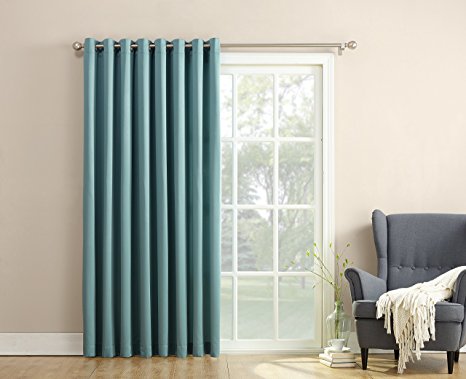 Sun Zero Barrow Extra Wide Energy Efficient Grommet Patio Door Curtain Panel, 100 x 84 Inch, Mineral