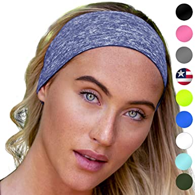 Sports Headbands: UNISEX Design With Inner Grip Strip to Keep Headband Securely in Place | Fits ALL HEAD SIZES | Sweat Wicking Fabric to Keep your Head Dry & Cool. Fits Under Helmets too