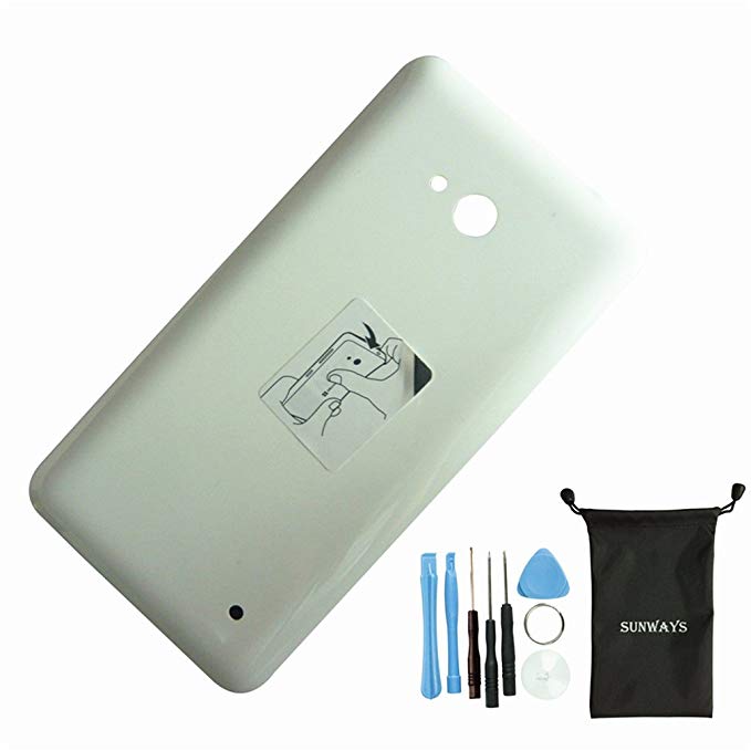 Sunways Back Battery Housing Door Cover Replacement with Tools for Nokia Microsoft Lumia 640 (White)