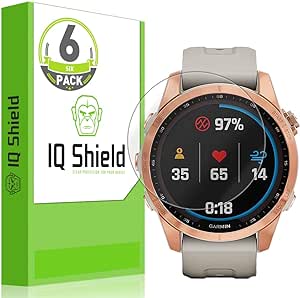 IQShield Screen Protector Compatible with Garmin fenix 7S Solar / 7S / 7S Sapphire Solar 42mm (6-Pack) Anti-Bubble Clear TPU Film