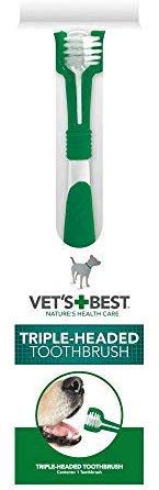 Vet's Best Triple Headed Toothbrush for Dogs - Teeth Cleaning and Fresh Breath