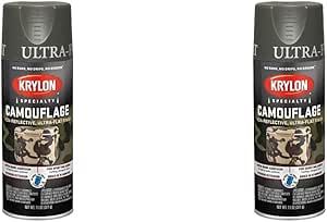 Krylon Camouflage Paint, Ultra Flat, Olive, 11 oz. (Pack of 2)