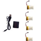Teenitor 37V 650mAh 25C Lipo Battery4PCS with 4 In 1 X4 Battery Charger for Syma X5 X5C X5A Parts