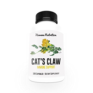 Cats Claw Bark Capsules - Herbal Plant Supplement - Extract For Hypoallergenic Support for Joint, Cardiovascular, Immune and Gastrointestinal Function - 100 Capsules - cGMP Certified