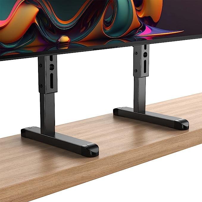 Perlegear TV Stand Steel TV Legs for Most 37–80 Inch Flat or Curved TVs up to 99 lbs, Height Adjustable TV Feet Suitable for Soundbar, Universal Tabletop TV Stand Base Max VESA 800 x 400mm, PGTVS20