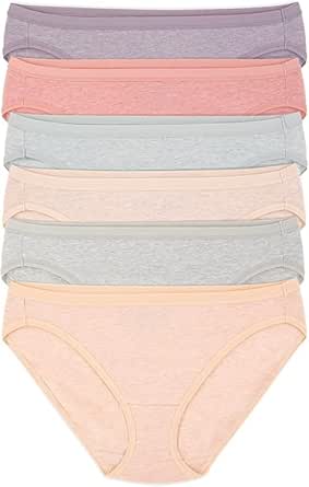 Felina Organic Cotton Bikini Underwear for Women - Bikini Panties for Women (6-Pack) Beige