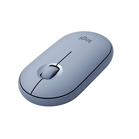 Logitech Pebble Wireless Mouse with Bluetooth or 2.4 GHz Receiver, Silent, Slim Computer Mouse with Quiet Clicks, for Laptop/Notebook/iPad/PC/Mac/Chromebook - Blue