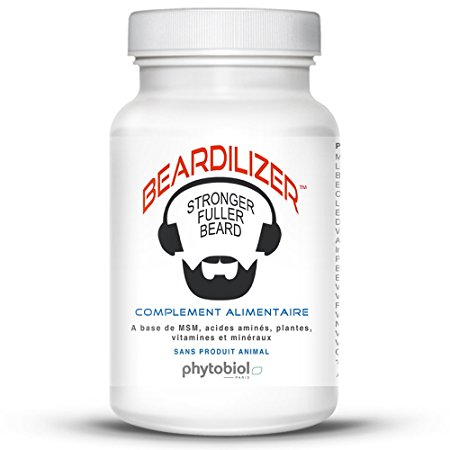 Beardilizer® - #1 Facial Hair and Beard Growth Complex for Men - 90 Capsules Powerful Nutrients Blend