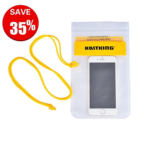 Holiday SALE-KastKing® Waterproof Cell Phone Case Dry Bag for iPhone 6s, Plus, Samsung Galaxy S7 Note, Nexus, LG G5,Up To 6.0" Diagonal Screen - Touchable Pouch & Neck Strap