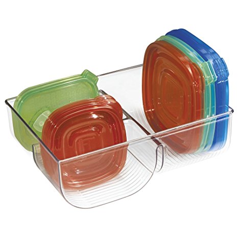 mDesign Food Storage Lid Organizer for Kitchen Cabinet, Pantry - Clear