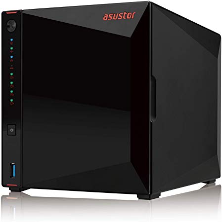 Asustor Nimbustor 4 Gaming Inspired Network Attached Storage AS5304T, Intel J4105 1.5GHz Quad-Core, Two 2.5GbE Port, 4GB RAM DDR4, 4GB eMMC Flash Memory, Personal Private Cloud (4 Bay Diskless NAS)