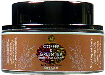 SolaceDeArtisan UNDER EYE CREAM - Coffee and Green tea extract - Premium Handmade, 30g