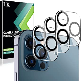 LK 3 Pack Camera Lens Screen Protector Compatible with iPhone 12 Pro Max 6.7-inch Tempered Glass,Ultra Thin High Definition, Case Friendly