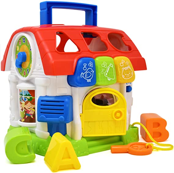 Shape Sorter Toy for Baby and Toddlers, Musical Learning Activity Cube, Educational Discover and Play Toys