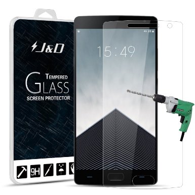 OnePlus 2 Screen Protector JampD OnePlus 2 Glass Screen Protector 55 Tempered Glass HD Clear Ballistic Glass Screen Protector - Protect Your Phone Screen From Drop and Scratch