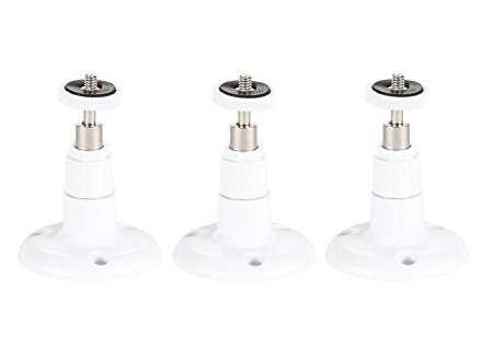 Security Wall Mount- Adjustable Indoor/Outdoor Mount for Arlo, Arlo Pro and Other Compatible Models by Dropcessories (3 Pack, White)