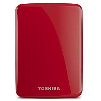 (Old Model) Toshiba Canvio Connect 2TB Portable Hard Drive, Red (HDTC720XR3C1)