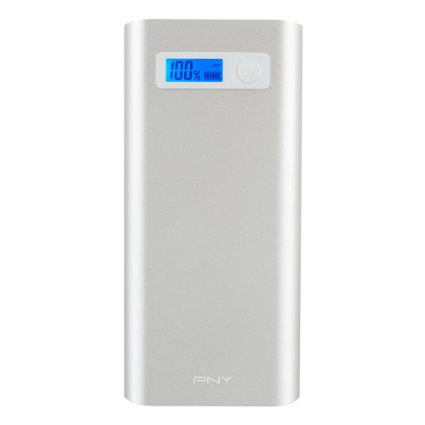 PNY AD20800 20800mAh 1A/1A/2.1A/2.4A Power Pack, Silver (P-B-20800-48-S02-RB)