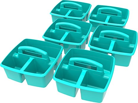 Storex Classroom Caddy, 9.25 x 9.25 x 5.25", Teal, Case of 6 (00952U06C)