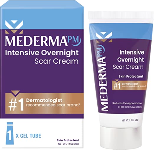 Mederma PM Intensive Overnight Scar Cream - Advanced Scar Treatment that Works with Skin's Nighttime Regenerative Activity - 1.0 oz (28g), White