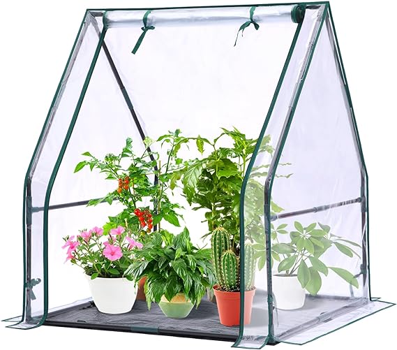 Mini Greenhouse for Indoor Outdoor: Ohuhu Tabletop Portable Green House with Waterproof Pad for Small Plants Nursery Germination, 36"x36"x42" Light Duty Cover Tent Humidity Dome Seedling Accessory