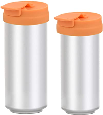 Silicone Slim Can Lids Beverage Can Cover Protector for Slim Can, Tall Skinny Can Beer Bottle, Soda, Energy Drink (2 orange)