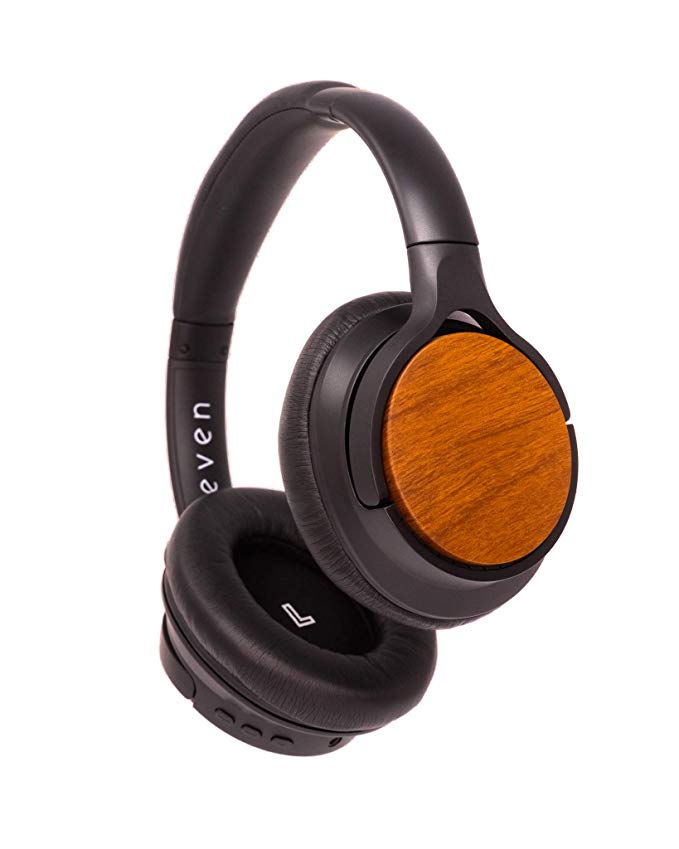EVEN H4 Over Ear Bluetooth Headphones, Personalized Audio, Built-in Mic, Wireless, 20  Hours of Battery Life, Wood Grain Finish