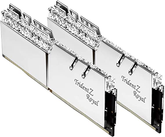 G.Skill 16GB DDR4 Trident Z Royal Silver 4000Mhz PC4-32000 CL18 1.35V Dual Channel Kit (2x8GB)