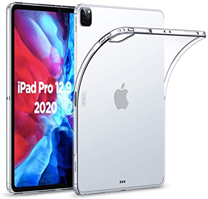 ESR Rebound Soft Shell Case for iPad Pro 12.9" 2020 & 2018, Clear TPU Back Cover, Supports Apple Pencil Wireless Slim-Fit Shell Case, for iPad Pro 12.9", Transparent