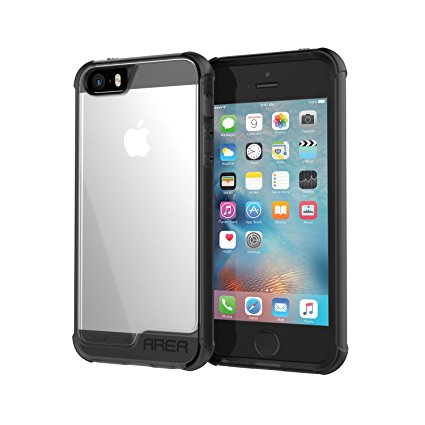 iPhone 5 5S SE Case, Area by Incipio Octane Pure Case, Translucent Dual Layer Shock-Absorbing Durable iPhone 5/5s/SE Cover - Clear/Black