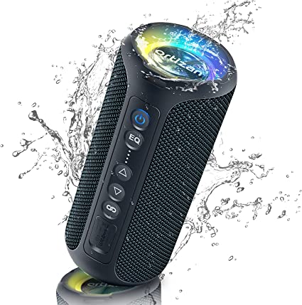 Ortizan Bluetooth Speaker, Portable Bluetooth Speaker, 40W Speakers Bluetooth Wireless with Led Light, 360° Strong bass Stereo, IPX7 Waterproof Bluetooth Speaker, 30H Playtime, Dual Pairing for Home