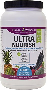 UltraNourish - Gluten Free - The 1st Superfood Shake to Support Your Liver, Heart & Digestive Health - Unflavored/Unsweetened - 26.7 oz