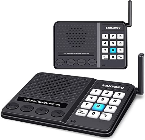 ODOM Wireless Intercom System - Long Range 1 Mile Intercoms Wireless for Home Office Business - 10 Channel 3 Codes Room to Room Intercom System - Home Communication System - 2 Pack