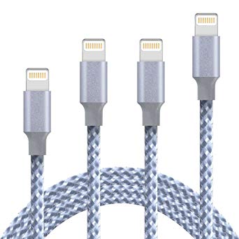 Compatible Charger Cable - XUZOU 4Pack 3FT 2x6FT 10FT to USB Syncing Data Nylon Braided Cord Charger Replacement Compatible Phone X/8 Plus/8/7/7 Plus/6/6 Plus/6s/6s Plus/5/5s/5c/SE-GreyWhite