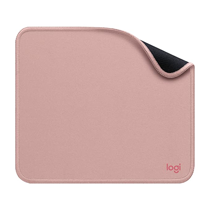 Logitech Mouse Pad - Studio Series, Computer Mouse Mat with Anti-Slip Rubber Base, Easy Gliding, Spill-Resistant Surface, Durable Materials, Portable, in a Fresh Modern Design-Dark Rose (956-000033)