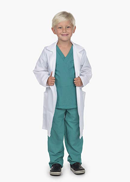 Kidcostumes Doctor Medical Scrubs with White Lab Coat Child Youth